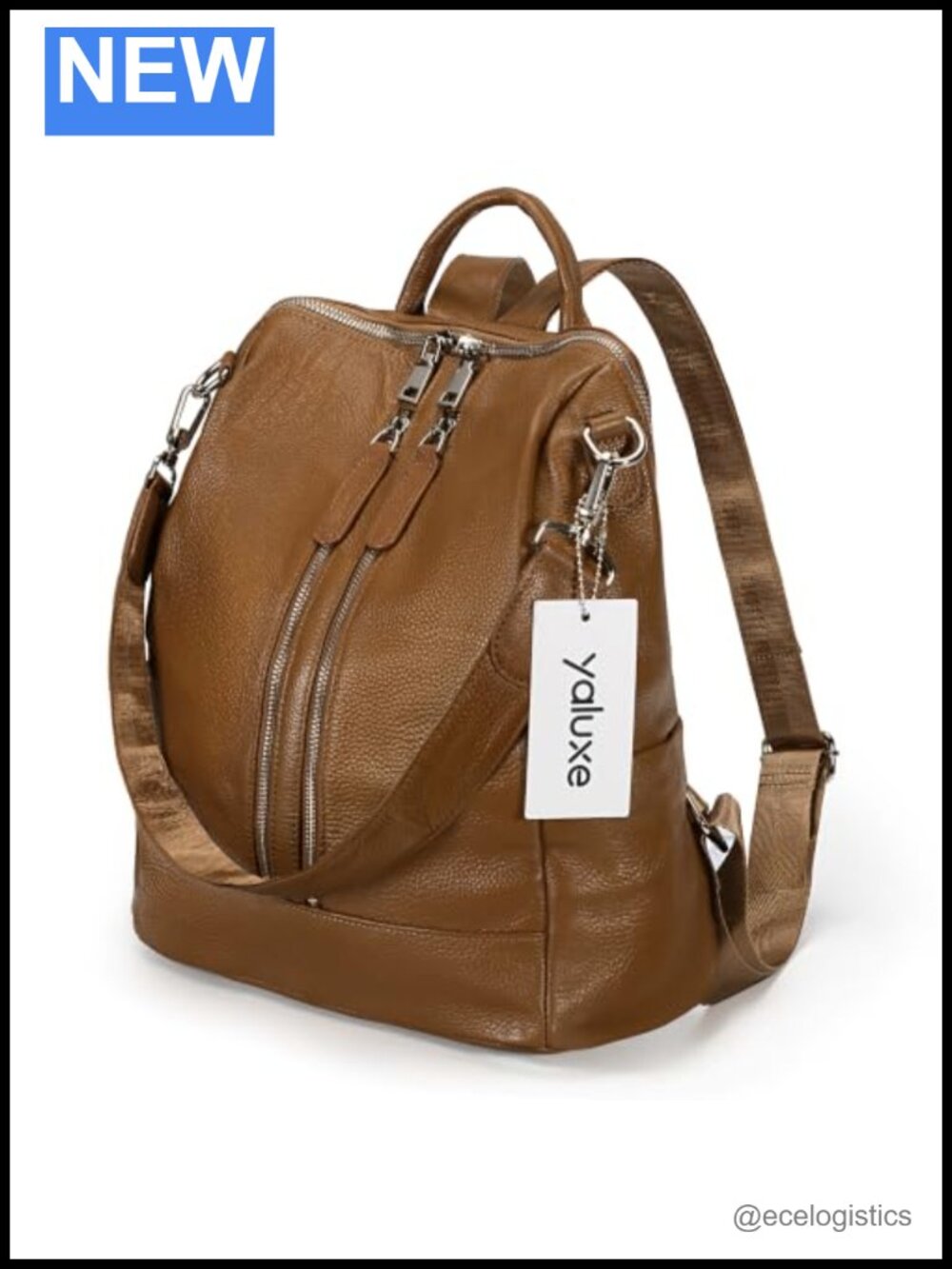 Genuine Leather Convertible Backpack Purse 3-in-1 Handbag Shoulder Bag Daypack